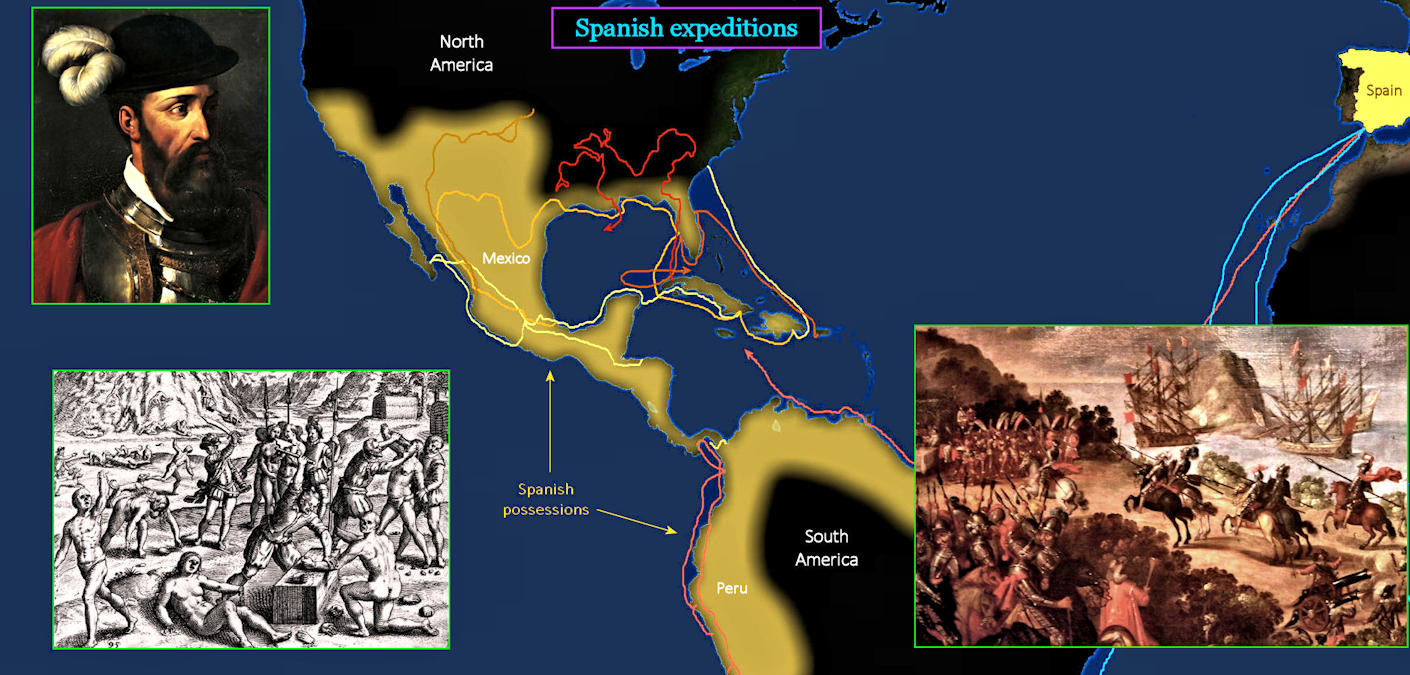 Spanish exploration, 1500s map